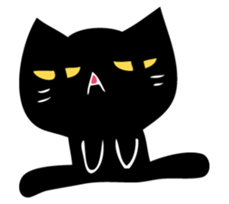 Angry black cat sticker #12189570