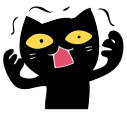 Angry black cat sticker #12189573