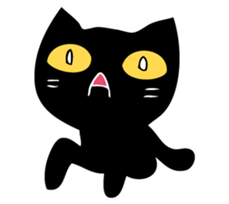 Angry black cat sticker #12189576