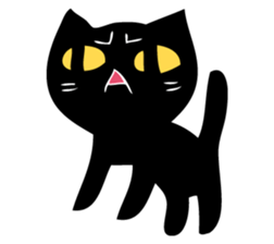 Angry black cat sticker #12189582