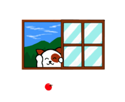 Whimsical cute dog sticker #12190091