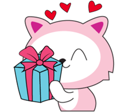 Sweet Pink Cat Second Day sticker #12191190