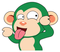 Funny Little Green Monkeys sticker #12191399