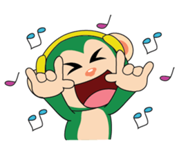 Funny Little Green Monkeys sticker #12191409