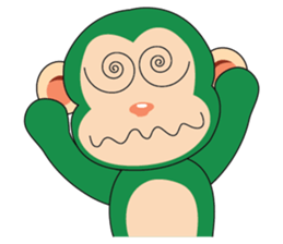 Funny Little Green Monkeys sticker #12191417