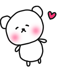 White bear of animation sticker