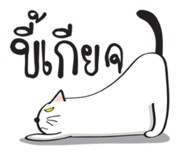 white cat in the house 2 sticker #12192725