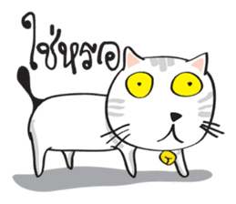 white cat in the house 2 sticker #12192733