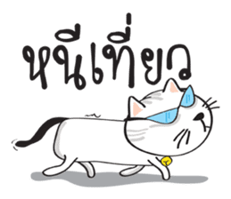 white cat in the house 2 sticker #12192735