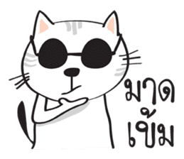 white cat in the house 2 sticker #12192738