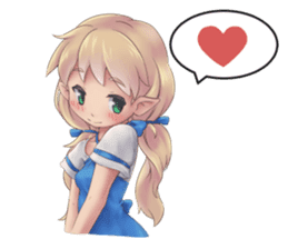 Cute Girl with Fantasy Friends sticker #12197920