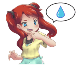 Cute Girl with Fantasy Friends sticker #12197929