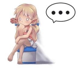 Cute Girl with Fantasy Friends sticker #12197932