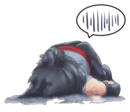 Cute Girl with Fantasy Friends sticker #12197935