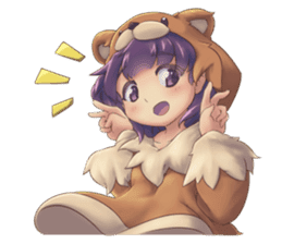 Cute Girl with Fantasy Friends sticker #12197946