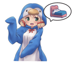 Cute Girl with Fantasy Friends sticker #12197948