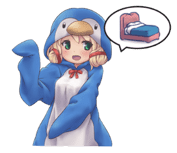 Cute Girl with Fantasy Friends sticker #12197948