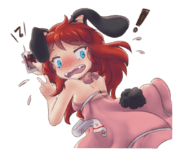 Cute Girl with Fantasy Friends sticker #12197949