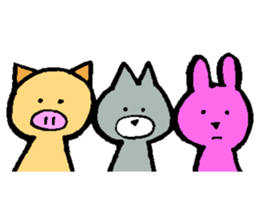 Pretty three animals sticker #12198081