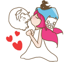 Dou Zi Round and girl iki sticker #12200657