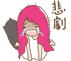 Dou Zi Round and girl iki sticker #12200664