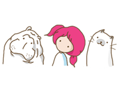 Dou Zi Round and girl iki sticker #12200675