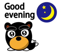 Black Eyebrows Bear 19 ( English ) sticker #12200880