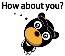Black Eyebrows Bear 19 ( English ) sticker #12200901