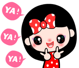 The red-ribbon girl sticker #12201201
