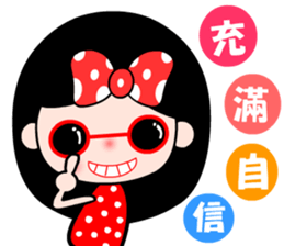 The red-ribbon girl sticker #12201212