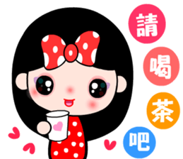 The red-ribbon girl sticker #12201230