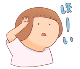 Bobbed girl (with old people) sticker #12204372