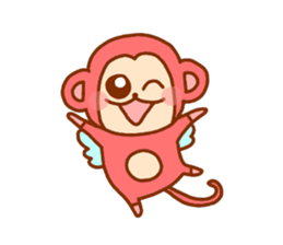 smile angel monkey sticker #12205798