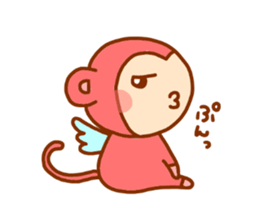 smile angel monkey sticker #12205799