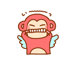 smile angel monkey sticker #12205800