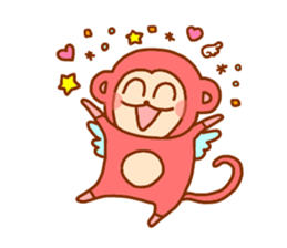 smile angel monkey sticker #12205801