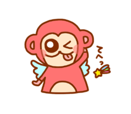 smile angel monkey sticker #12205804