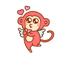 smile angel monkey sticker #12205807