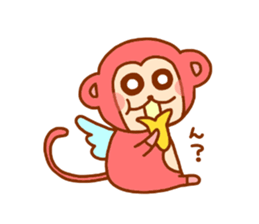 smile angel monkey sticker #12205809