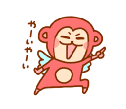 smile angel monkey sticker #12205810