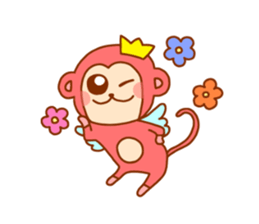 smile angel monkey sticker #12205812