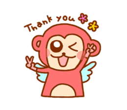 smile angel monkey sticker #12205813