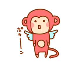 smile angel monkey sticker #12205814