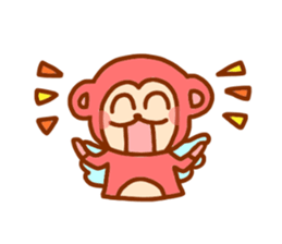 smile angel monkey sticker #12205815