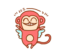 smile angel monkey sticker #12205816
