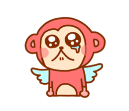 smile angel monkey sticker #12205821