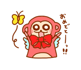 smile angel monkey sticker #12205823
