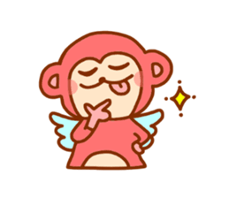 smile angel monkey sticker #12205826