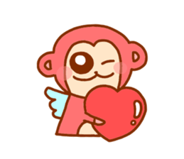 smile angel monkey sticker #12205828