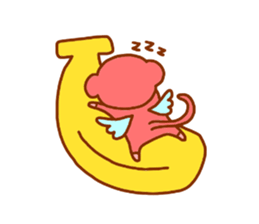 smile angel monkey sticker #12205831